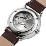 Primus Automatik - Stahl-Silber - dunkelbraunes Lederband - Galeriebild
