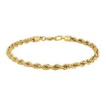 Geflochtenes Kordel-Edelstahlarmband, goldfarben beschichtet, 21 cm - Hauptbild