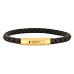 Dunkelbraunes Lederarmband 23 cm - Hauptbild