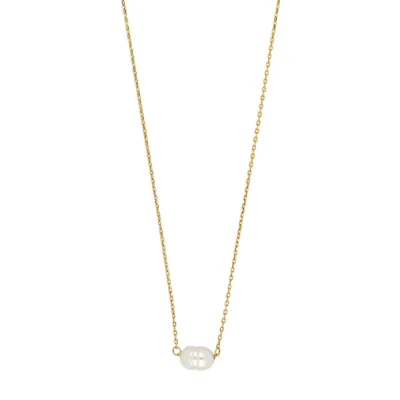 8 Karat Gelbgoldkette mit Perlenanhänger